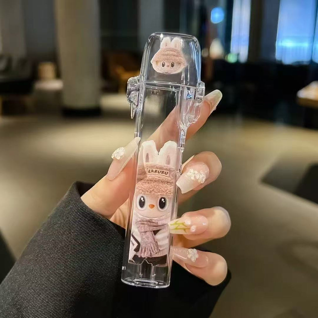 Labubu彈蓋保護殼 拉布布印花圖案 一代主機保護殼
