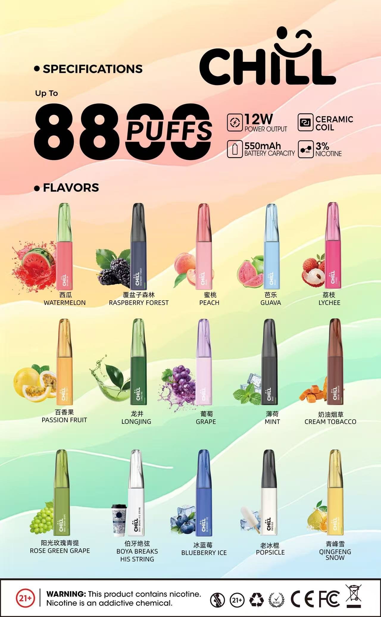 CHILL拋棄式8800口 鴨嘴獸一次性電子煙