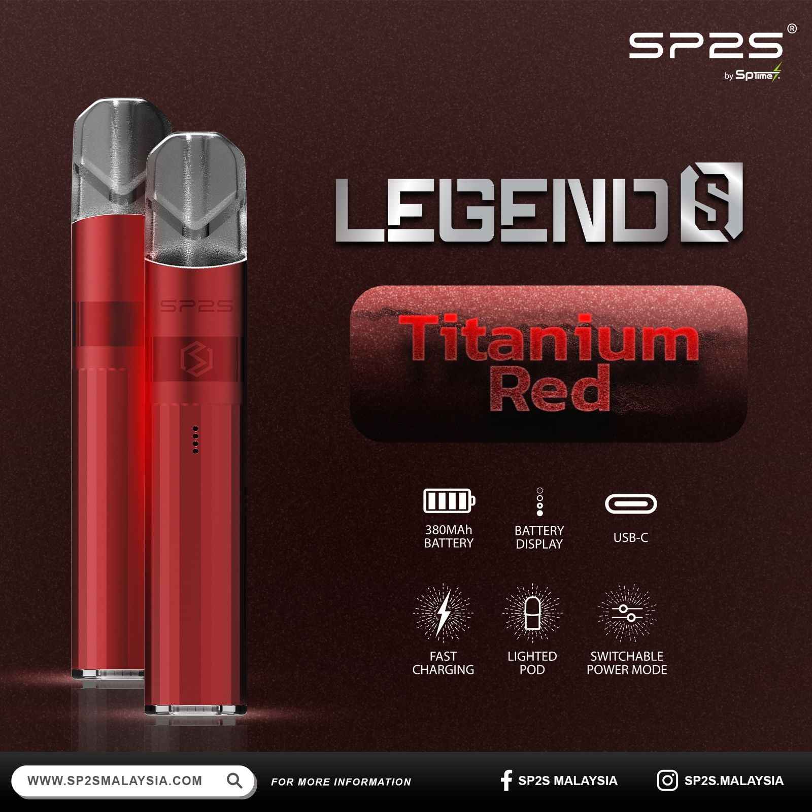SP2S新款傳奇主機 一代通用  電鍍鈦色電子菸桿