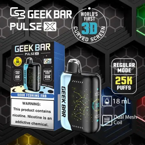 美國 GEEK BAR Pulse X 25000口拋棄式 雙模式調節 3D熒幕
